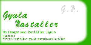 gyula mastaller business card